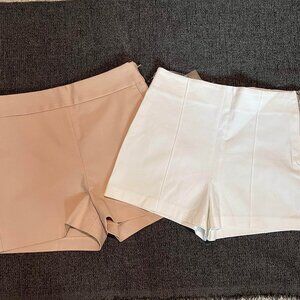 Express Forever 21 Flat Front Shorts Lot of 2 pairs Blush & White ** SALE **